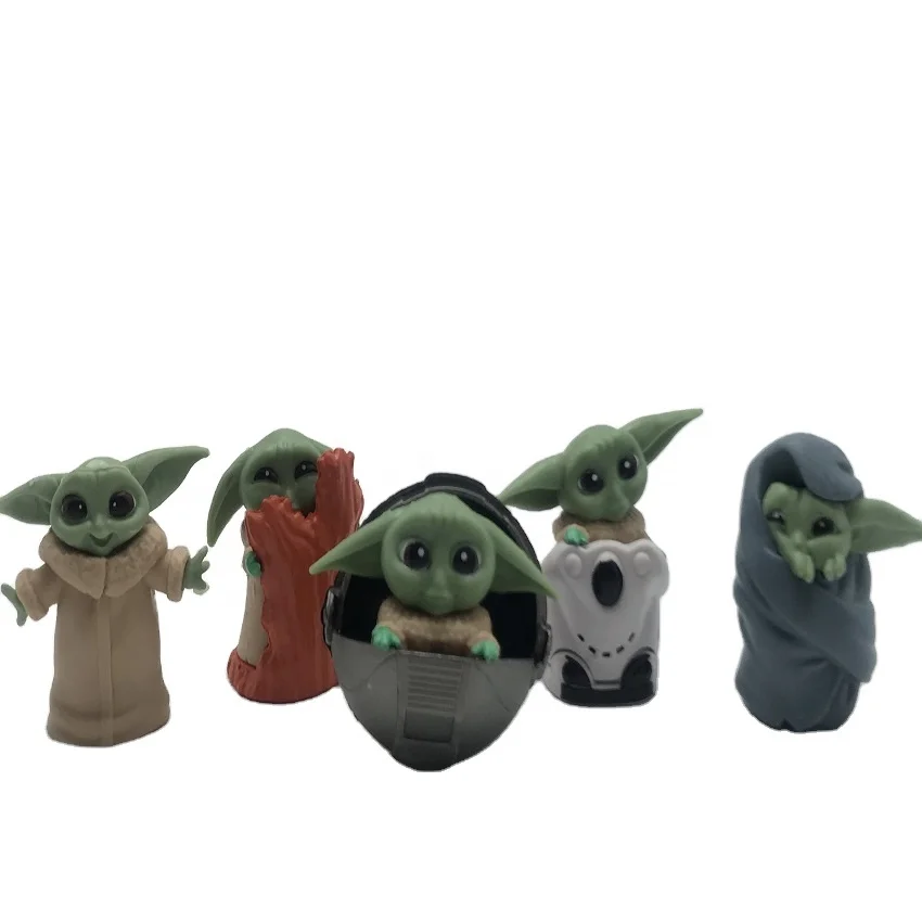 Whole NSY Amazon 2021 Hot Sell Collection Funny Cute Model Doll 5 Styles Baby Yoda Action Figures Toys For Children