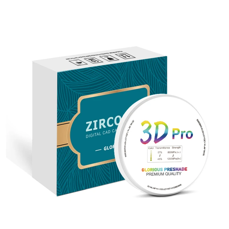 Glorious CAD CAM 3D Pro Multilayer  Dental Lab Zirconia Block foe Lab