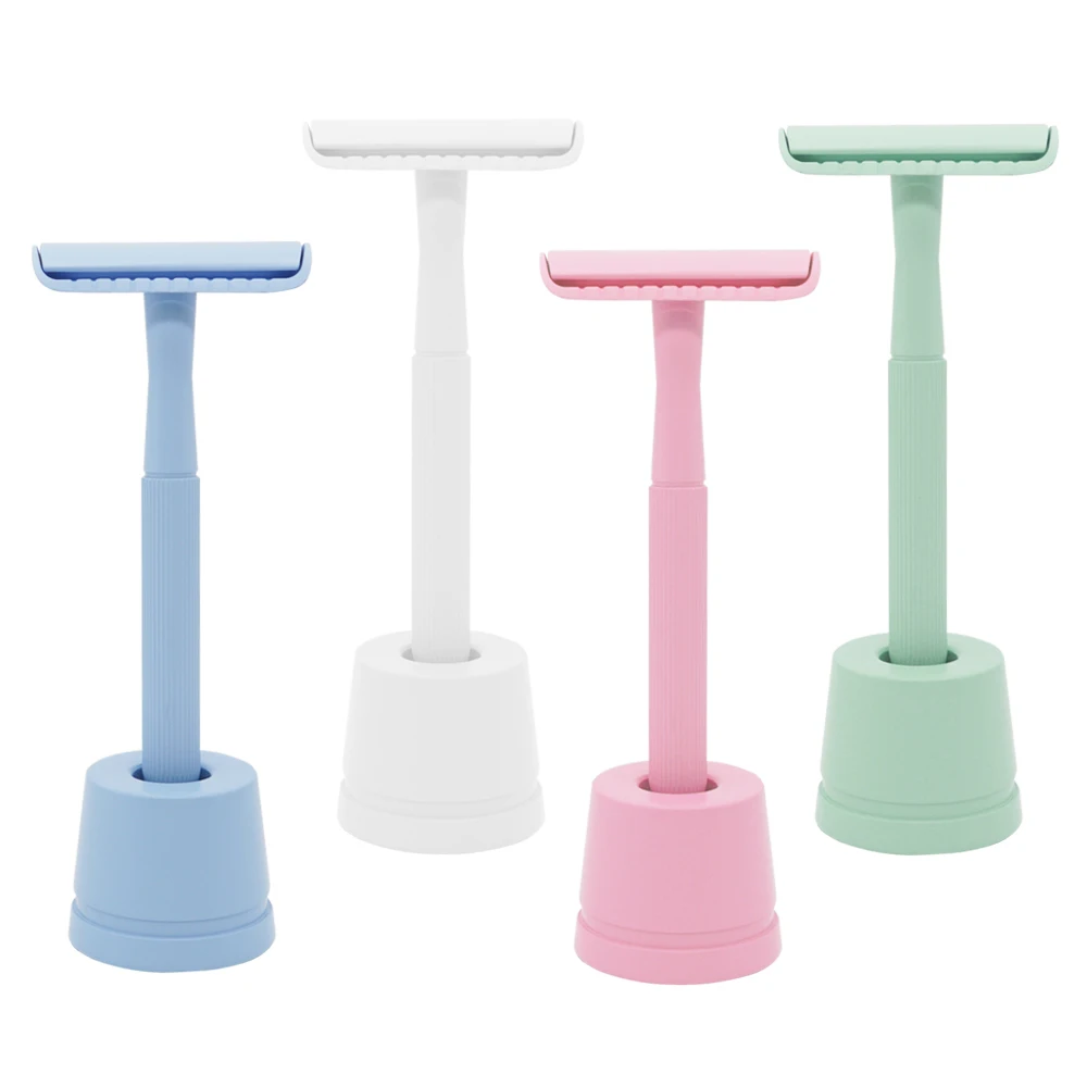 Wholesale  Hair Removal Cosmetics Daily Use Metal Pink Safety Razor Best Double Edge Shaving Razor for women