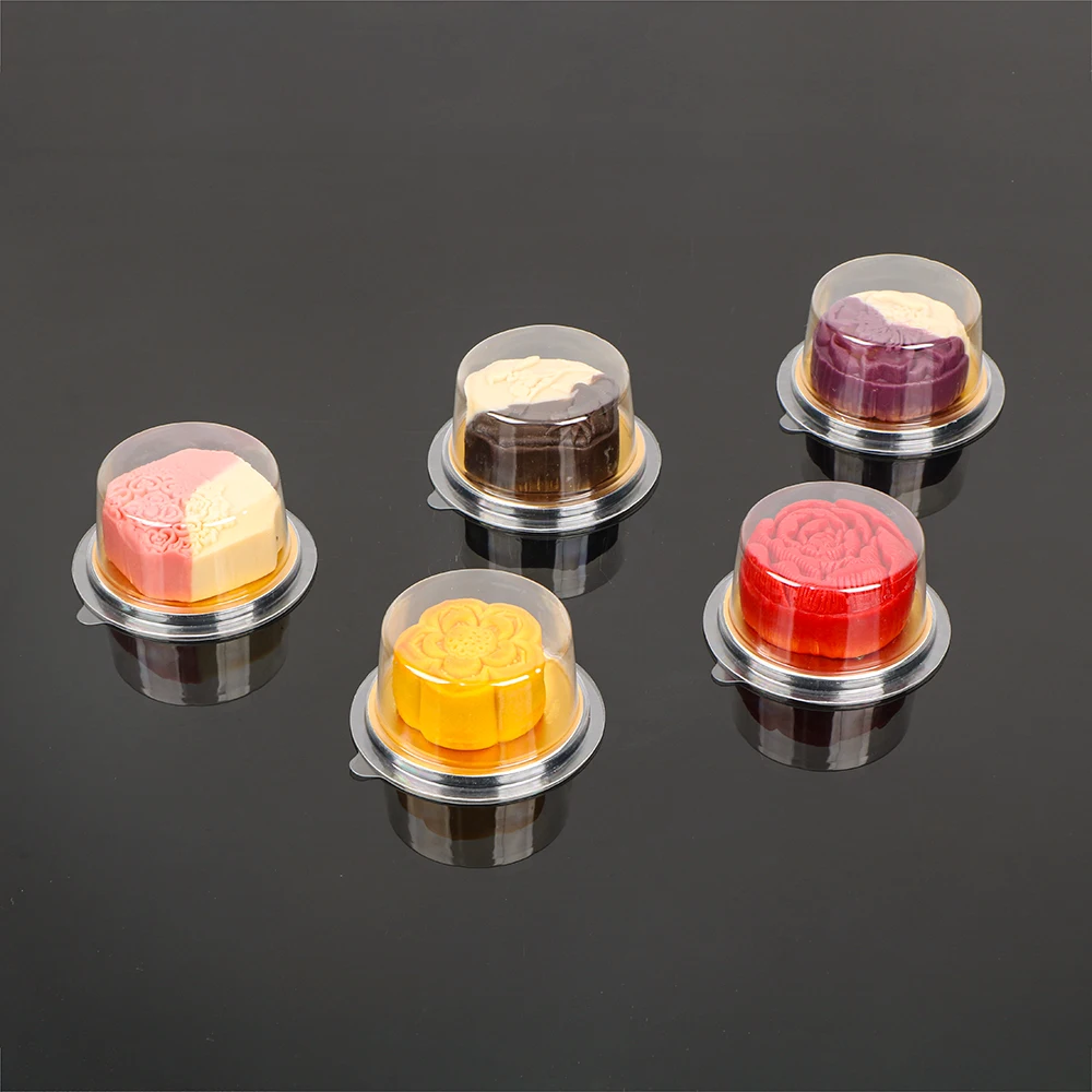 Hengmaster Clear Plastic Monn Cake Tray Packing Muffin Dome Dessert Box