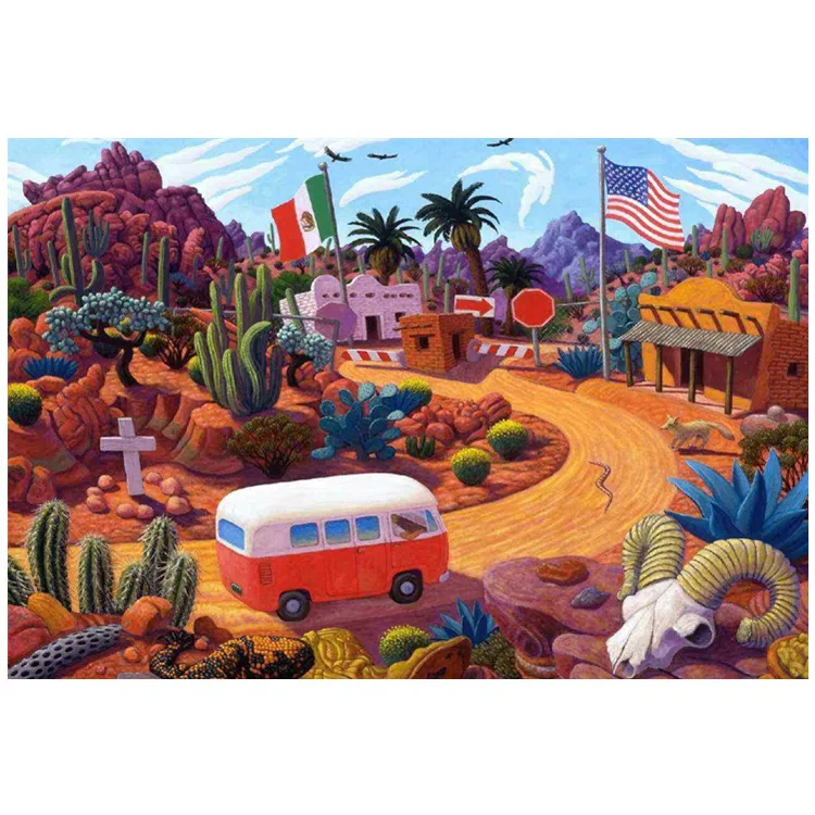 Wholesale 5D diamond painting cartoon city street landscape home decoration DIY 5D crystal diamond painting