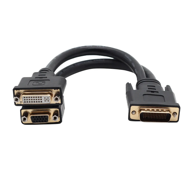 Connect One VGA And 1 DVI To DMS/LFH 59 Graphics Card Male To Female DVI I Cable VGA High Density Dsub 15 Pin For Monitor