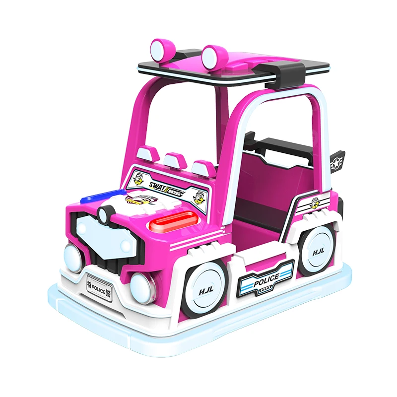 HAOJILE Four-Wheel Drive Kids Toy Car Metal Indoor Playground with WAT and Police Car Roof Amusement Park Equipment