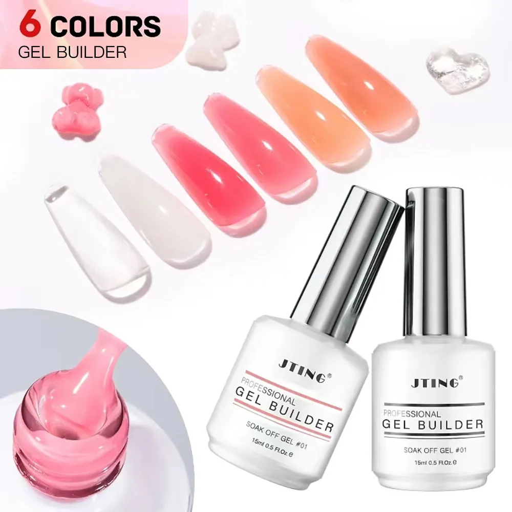 JTING Professional quality biab gel builder in a bottle nail extension 6colors Hema free building gel polish Private label