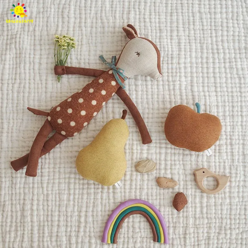 
Cute Bambi Deer Doll Plush Soft Toys Baby Comforting Bed Sleeping Dolls Boys and Girls Birthday Christmas Gifts 