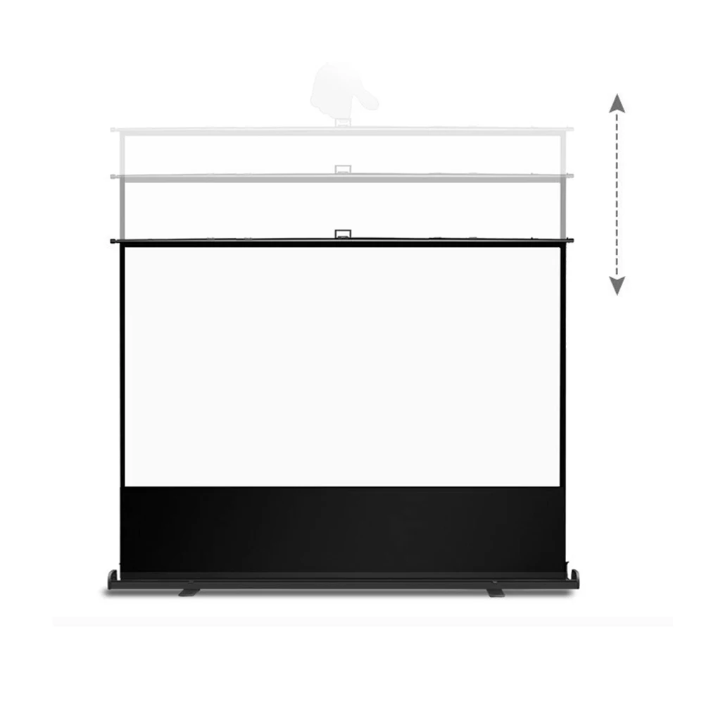 
Indoor outdoor White Fiber Material Portable motorized floor raising stand display projection screen 
