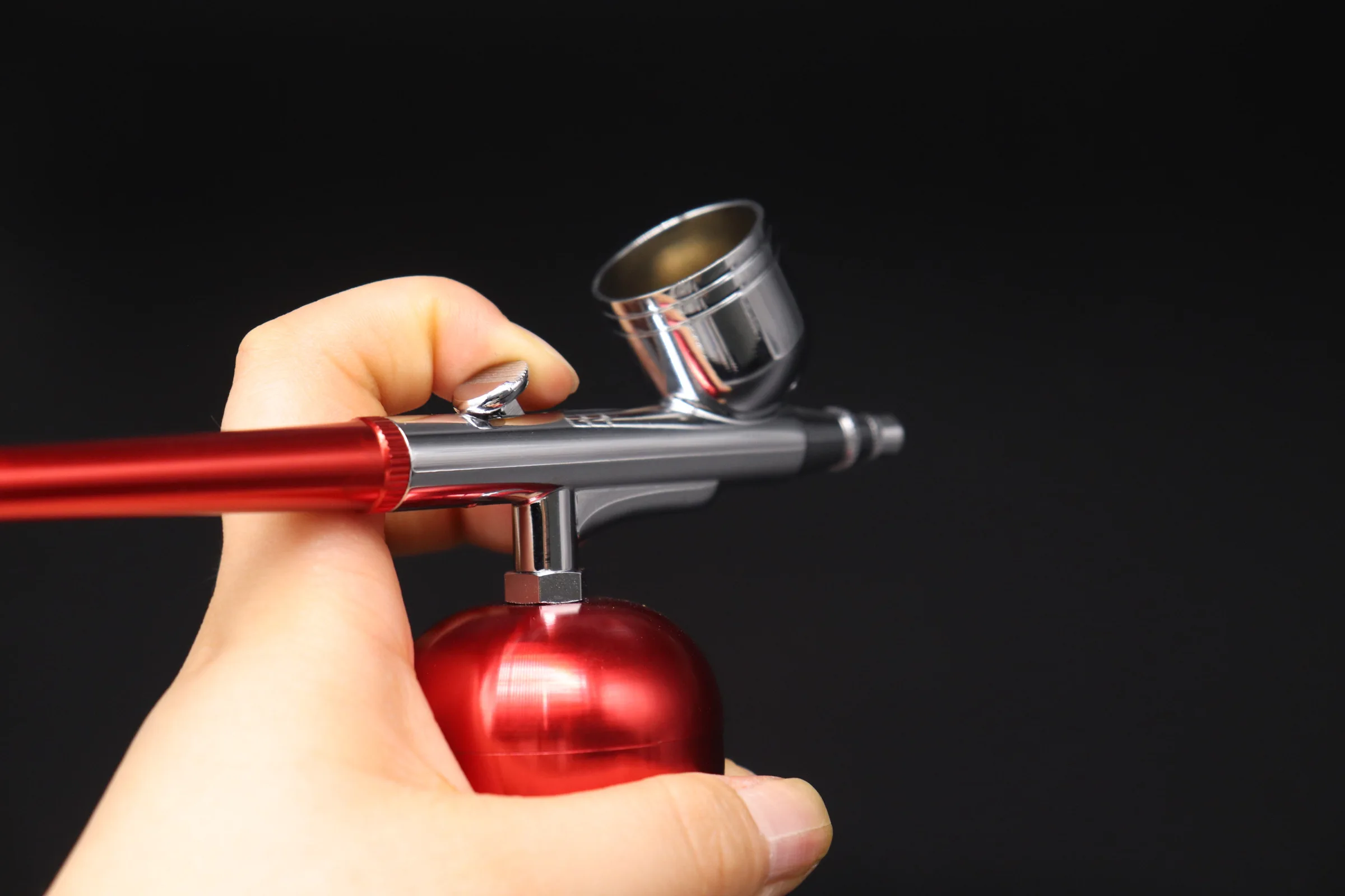 Портативный и беспроводной комплект аэрографа для макияжа украшения тортов ногтей тату TC-03BK красного цвета