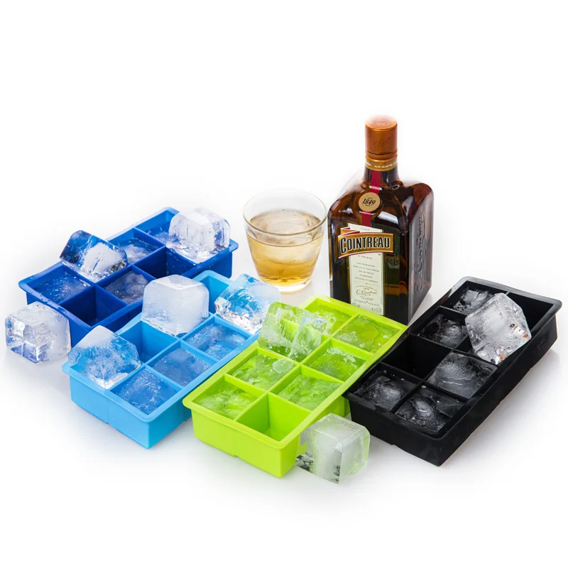 Food grade silicone ice tray fruit maker stackable durable ice cube tray with lid