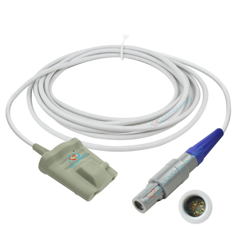 Кабели для пальцев Amydi-med SpO2 совместимые с многоразовым датчиком взрослых Goldway 5P