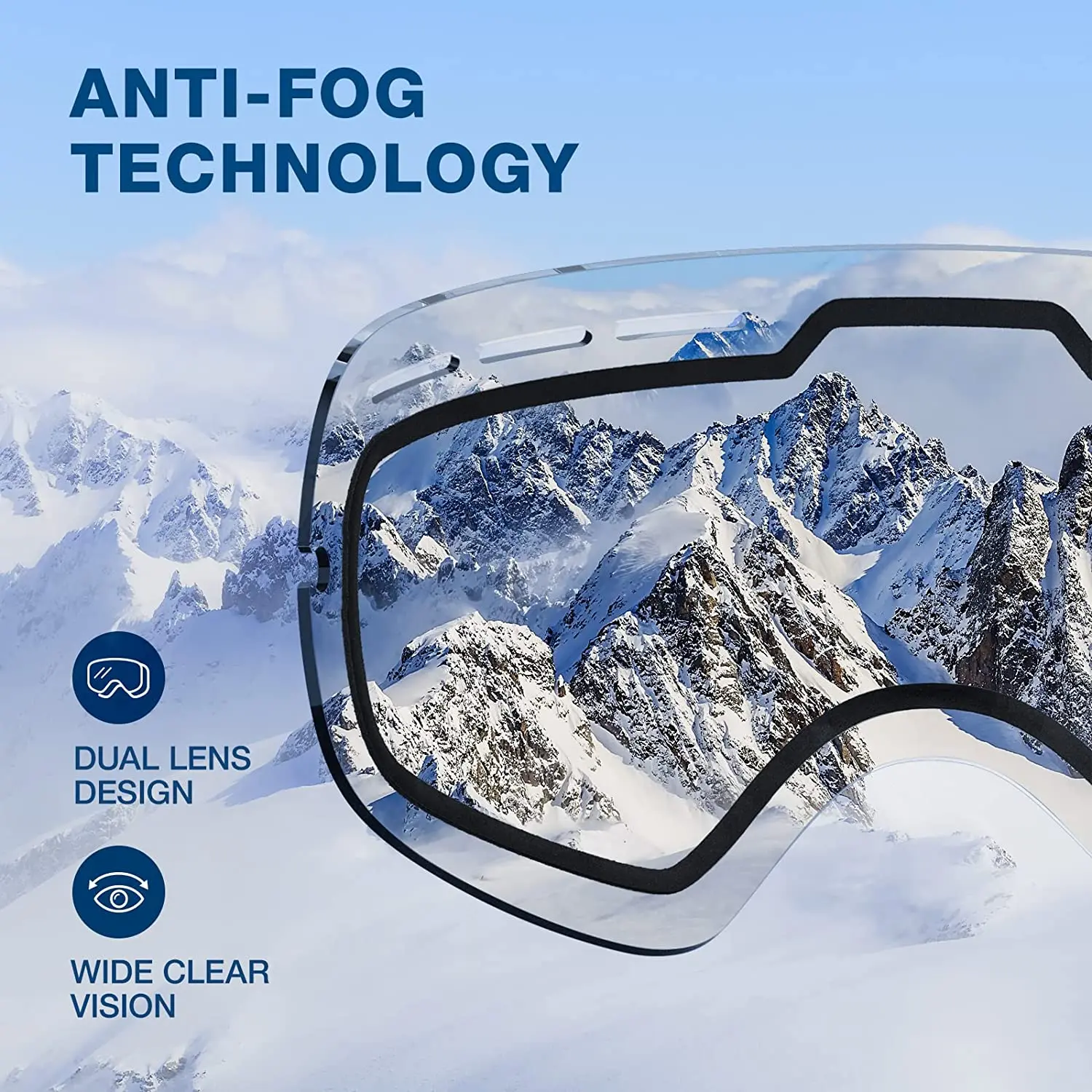 Anti Fog Ski Goggles, Snowboard Goggles Sport Glasses Magnetic Interchangeable Lenses Double Layer, Low MOQ Snow Goggles Unisex