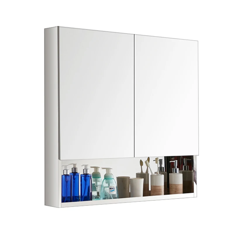 Hot Sale Bathroom Medicine cabinet stainless steel 2 doors Storage cabinet Wall mounted mirror cabinet