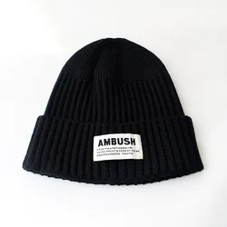Hot sale wholesale knitted hat with custom logo knitted ear protection warm hat with cloth label for unisex