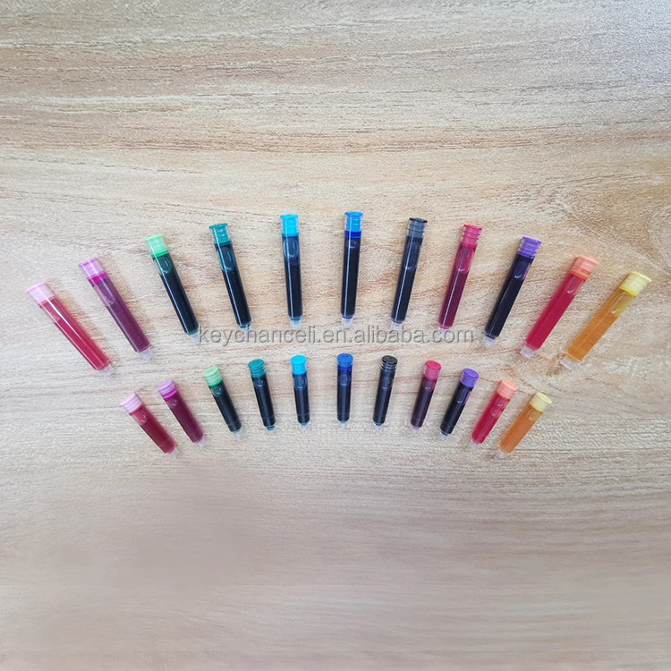 12 colors standard 2.6mm bore refill ink cartridges for fountain pen