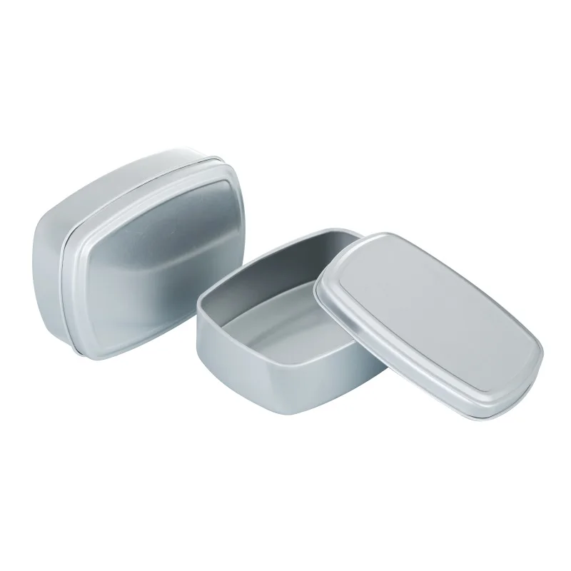 150ml Recyclable Silver Cookies Cards Container Empty Square Metal Tin Can Square Metal Tin Aluminum Can for Soap packing
