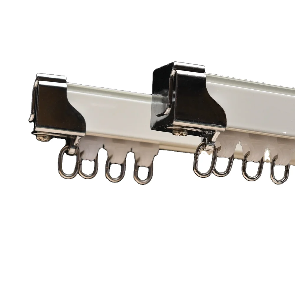 High Quality Aluminum Alloy Sliding Flexible Curtain Rail Tracks Single Double Curtain Rails For Windows Curtain Drapes