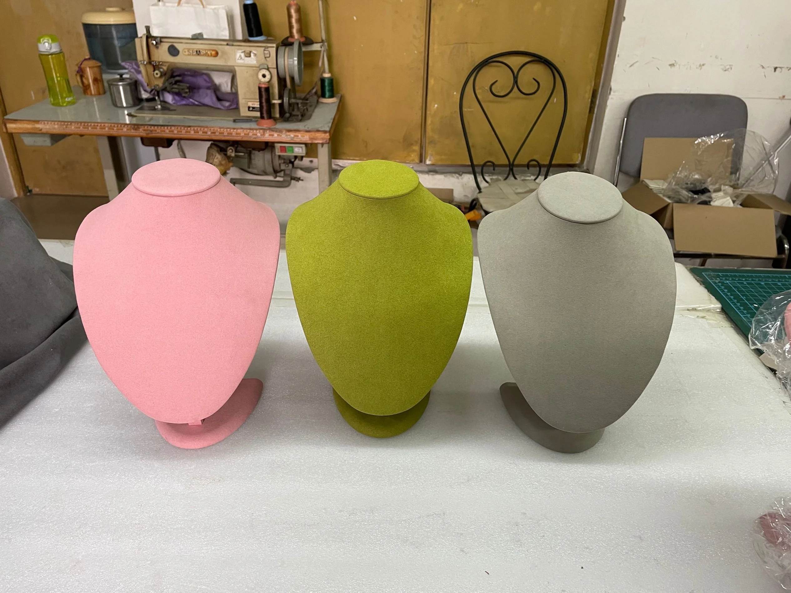 colorful micro fiber mannequin jewelry display