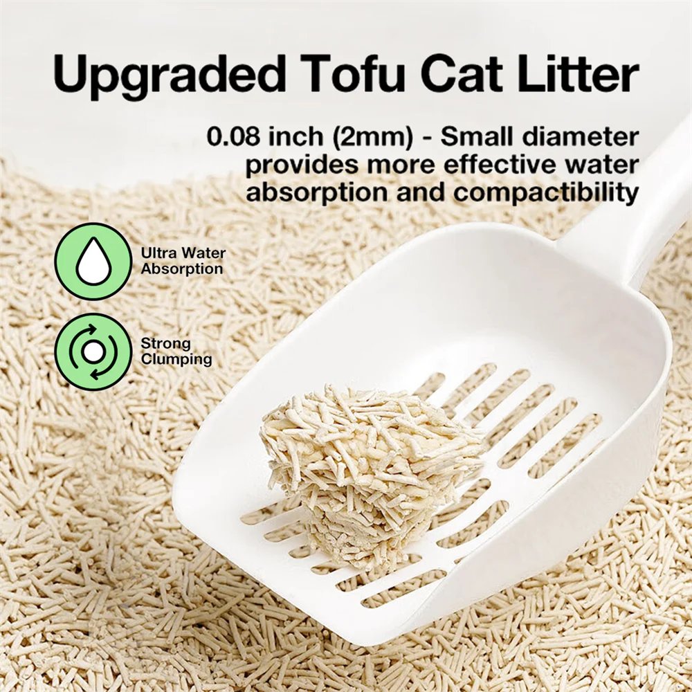 Natural Odor Control Tofu Cat Litter Fast Clumping Strong Absorbent Water Flushable Cat Litter 5.5lbs