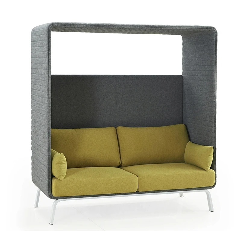 2024 Modern Office Meeting Pod Sofas With High Back Stainless Steel Feet Telephone Booth Sofa Set Furniture Office