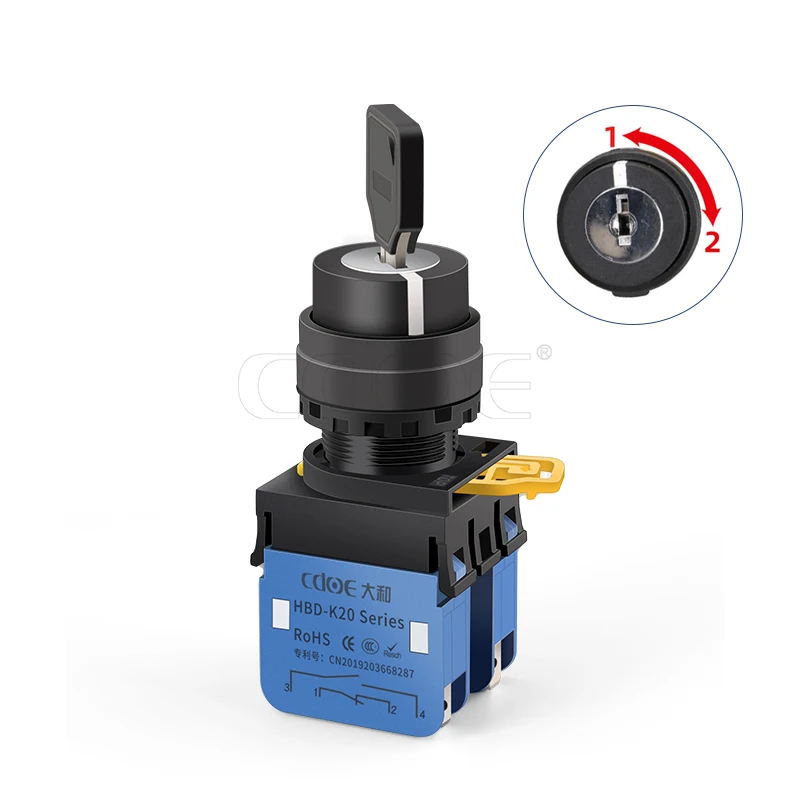 20amp select push button 2no2nc latching keep 3 position rotary switch for Industrial set box