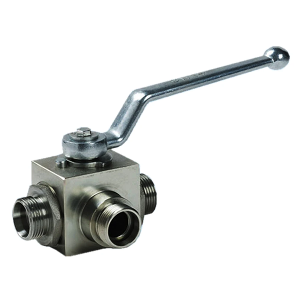 Factory Supply High Quality 3 Ways KHB3K Hydraulic Ball Valve BSP1/2' Carbon Steel High Pressure 31.5Mpa