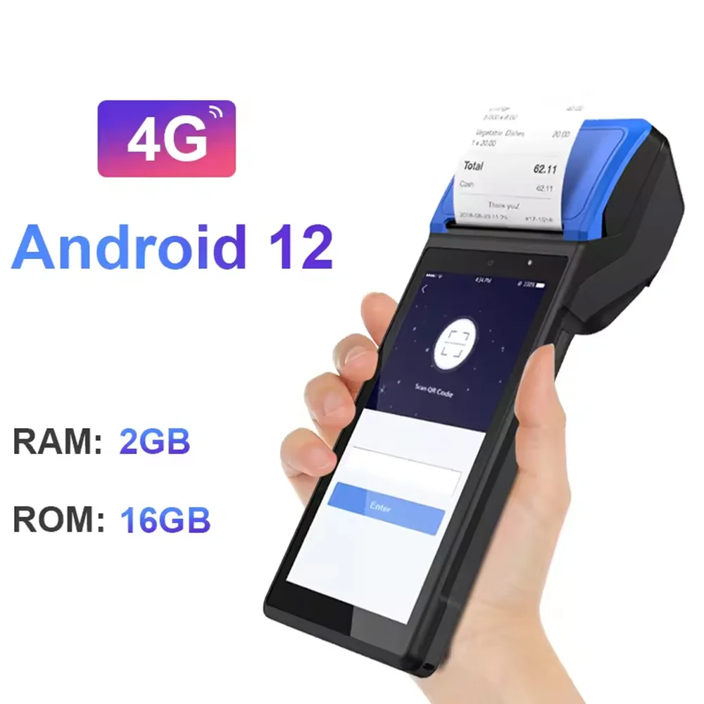 2+16G Memory Billing Terminal Handheld Android Mobile POS Terminal Portable POS Terminal Machine with NFC printer POS V510