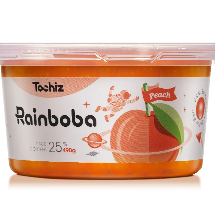 Taiwan Brand Best Quality Good Taste Konjac 490G Juice Balls Peach Flavor Pearl Boba Ready To Eat