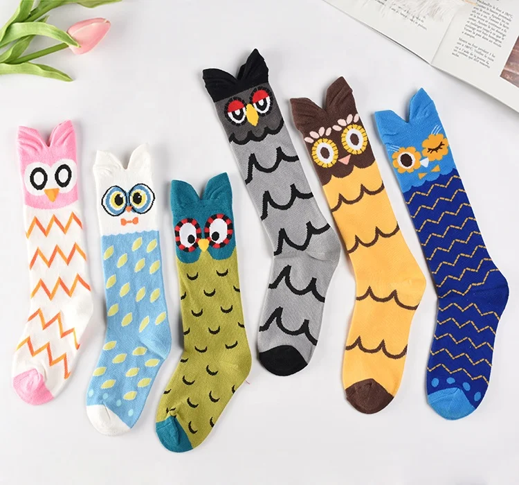 
Wholesale Custom Design Children Cute Kids Socks 100% Cotton White Girl School Teen Boy Socks Jacquard Kids Cartoon Crew Sock 