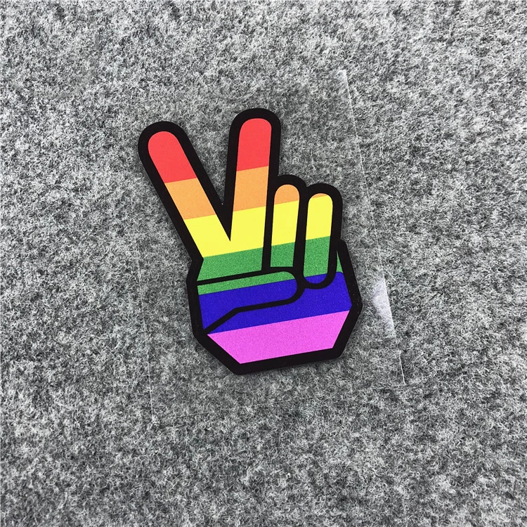 Fluorescent Ink Printed JDM Sign Car Stickers Custom Design Die Cut Rainbow Colorful Car Decor Sticker