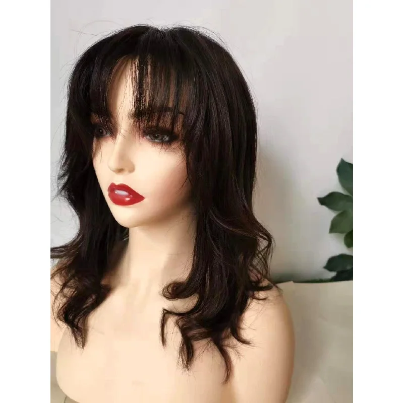 New Hairstyle Natural body wave bob wigs with bang Mink Brazilian Virgin human hair Lace frontal Wig Human Hair Lace Front Wigs