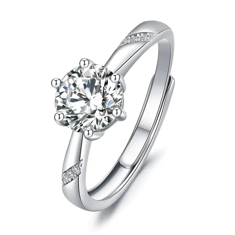 
Custom 2021 Fashion Zircon 6A Price 1carat Moissanite diamond Wedding Ring 925 Sterling Silver Rings Jewelry Women 