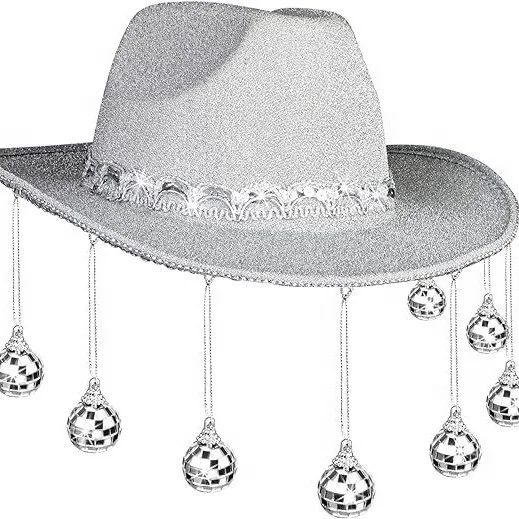 Bachelorette Cowgirl Mirror Ball Beyonce Disco Cowboy Hat For Bride Party