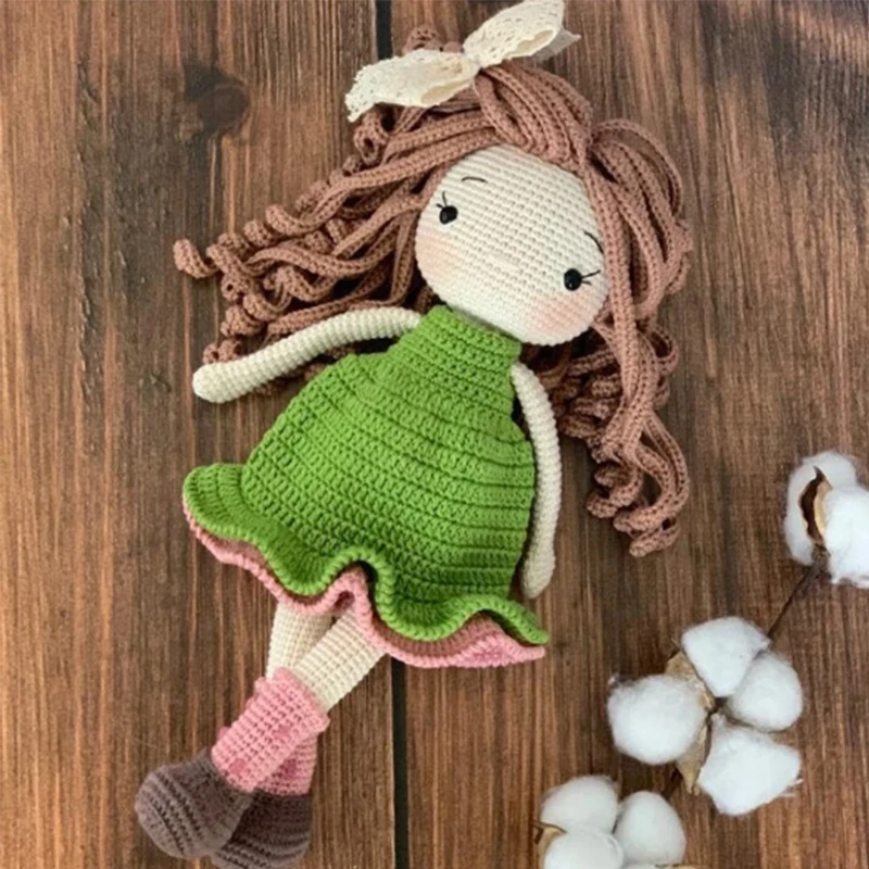 Customized Amigurumi Pattern Crochet Princess For Baby Gift Set 100% Cotton Filled Knitting Stuffing Crochet Toy For Kids Gift
