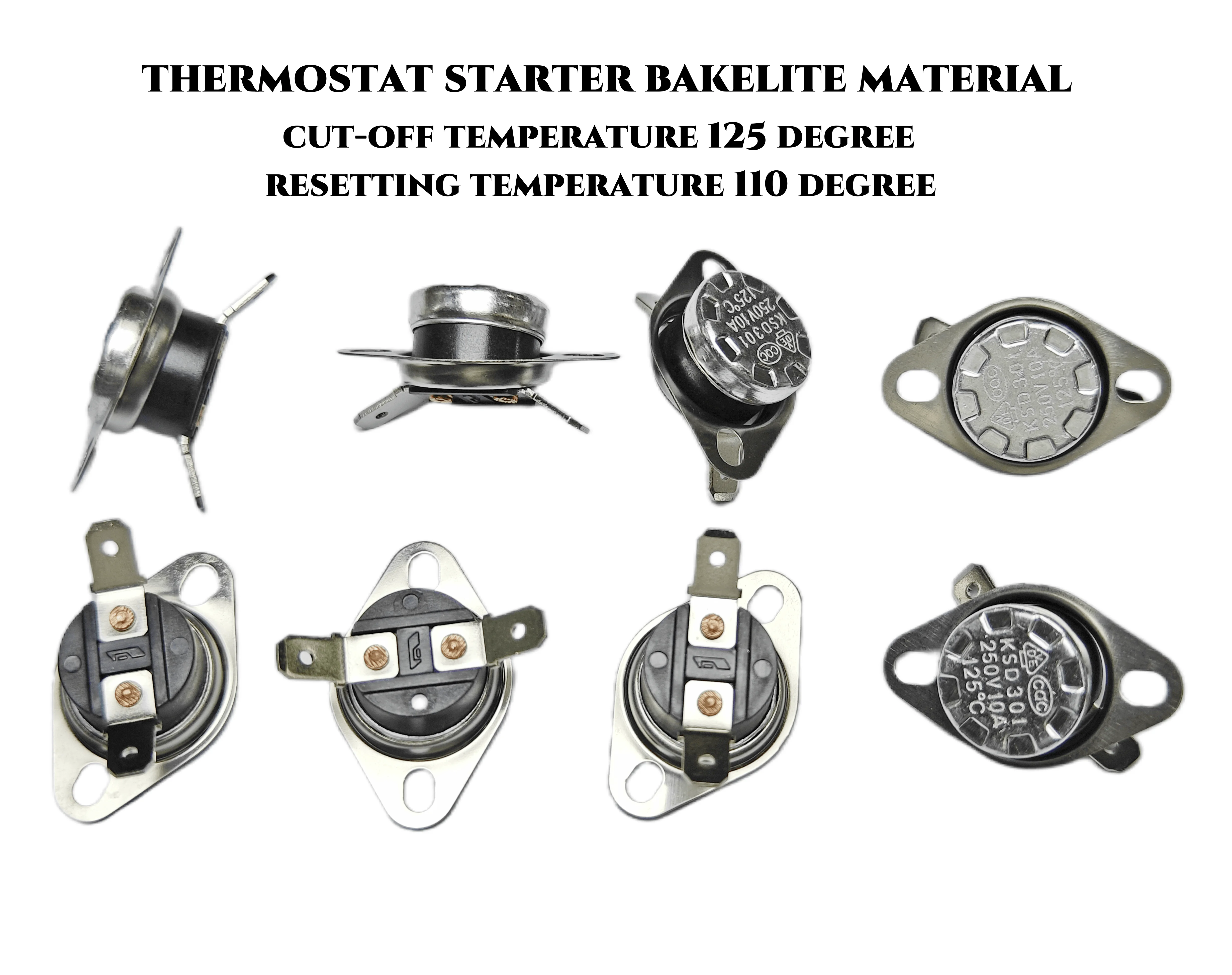 KSD301-2 Electric rice cooker spare parts bakelite Temperature Switch thermostat thermal stater 125 degree