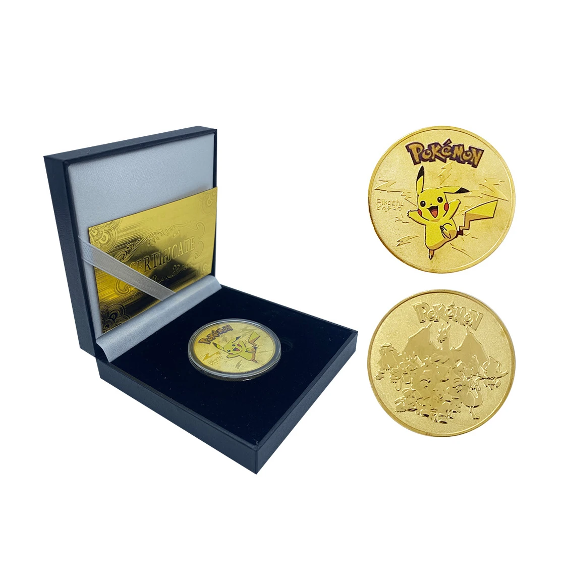 Wholesale Collectible Japan Pokeman Pikachu Monster Anime Gold Silver Plated Coin For Sale
