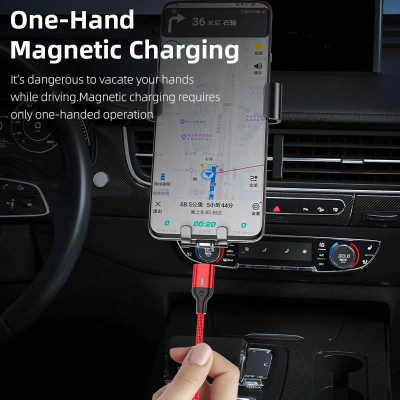 On Stock high quality usb 3 in 1 charger cable magnetic phone charging cord data line 3A quick charging cable magnet type