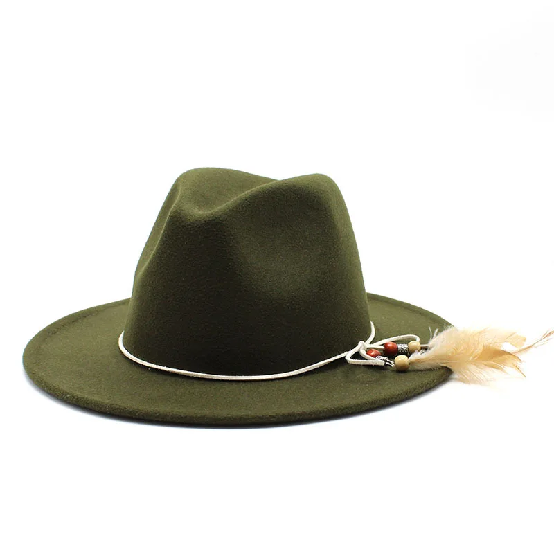 Custom blank fedora hats 60 color available brown felts fedora hats with feather