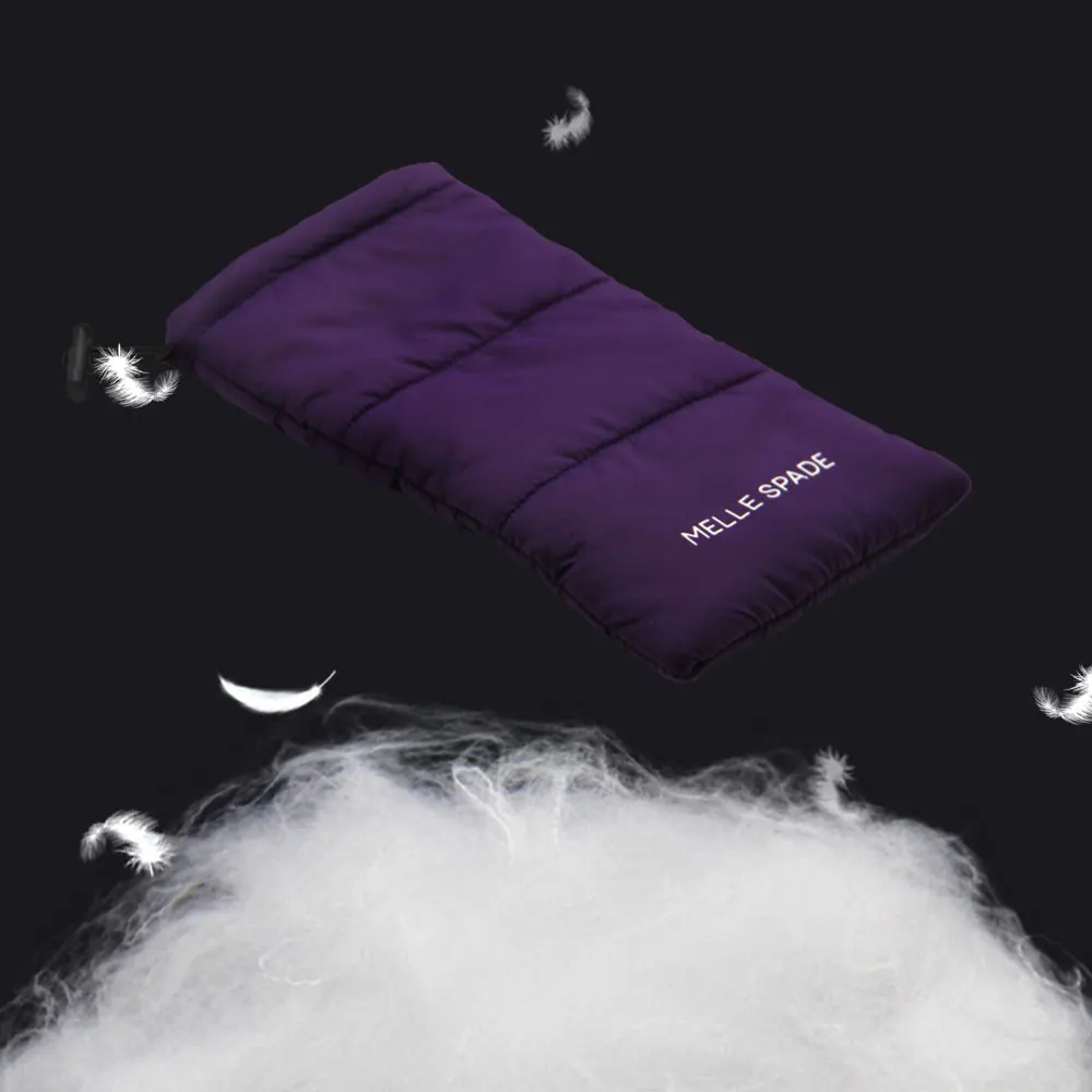 Eco-friendly 90 down feathers  custom logo phone bag drawstring sunglass pouch