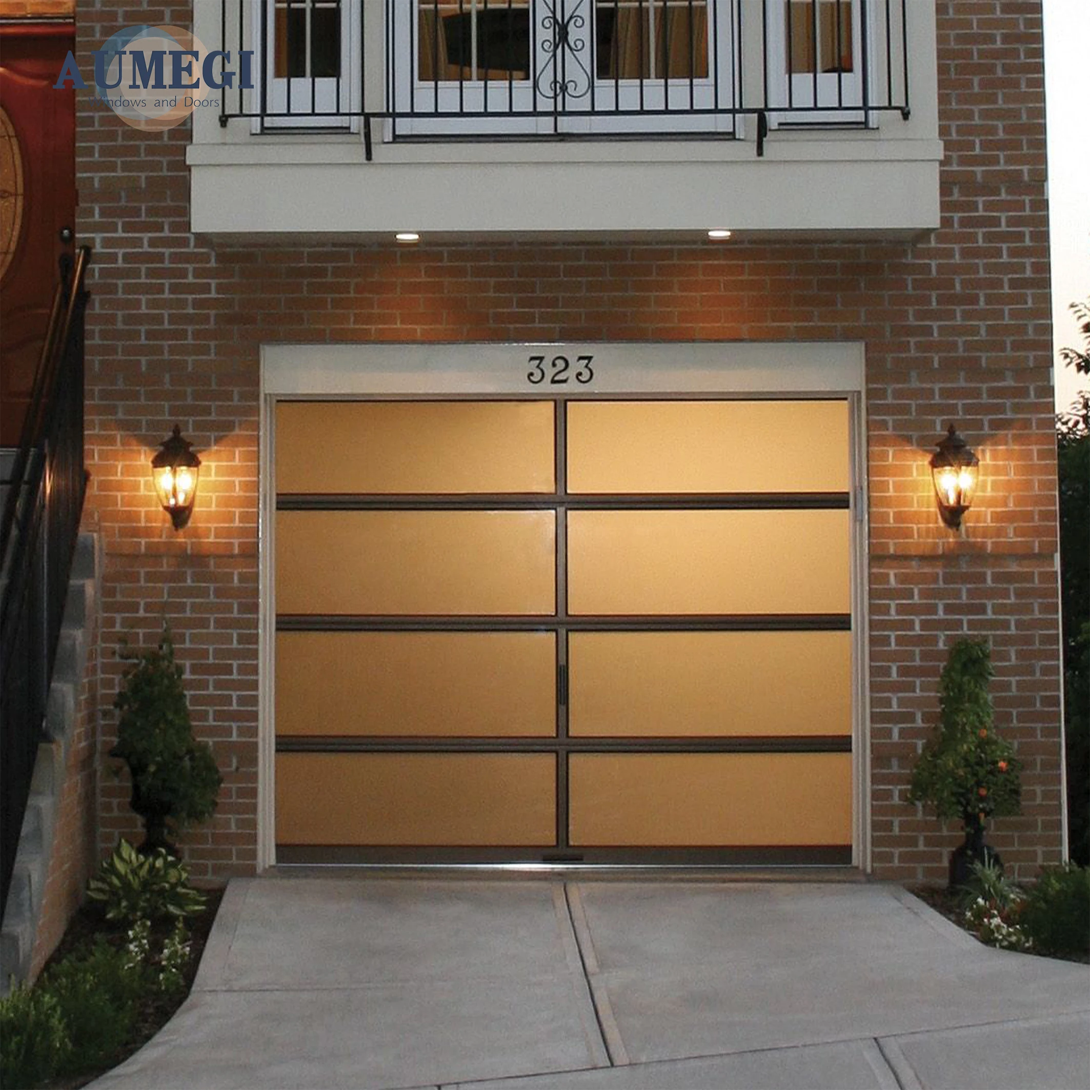 Aumegi Domestic Use  Smart Car Garage Door Commercial Glass Garage Doors Prices Modern Glass Automatic Garage Door