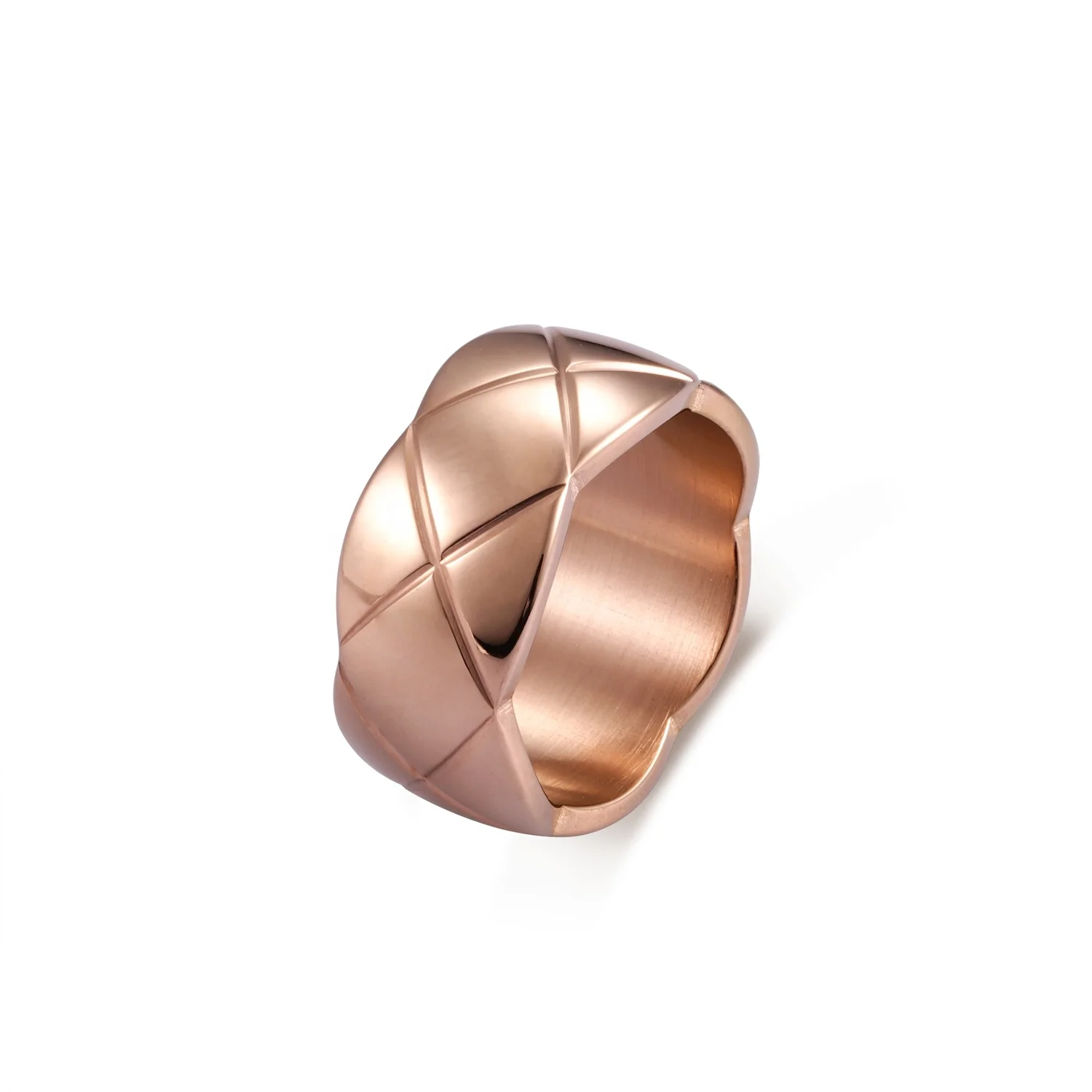 Wholesale custom 18k gold plated stainless steel ring fashion jewelry Trendy twist rope open adjustable couples ring men women