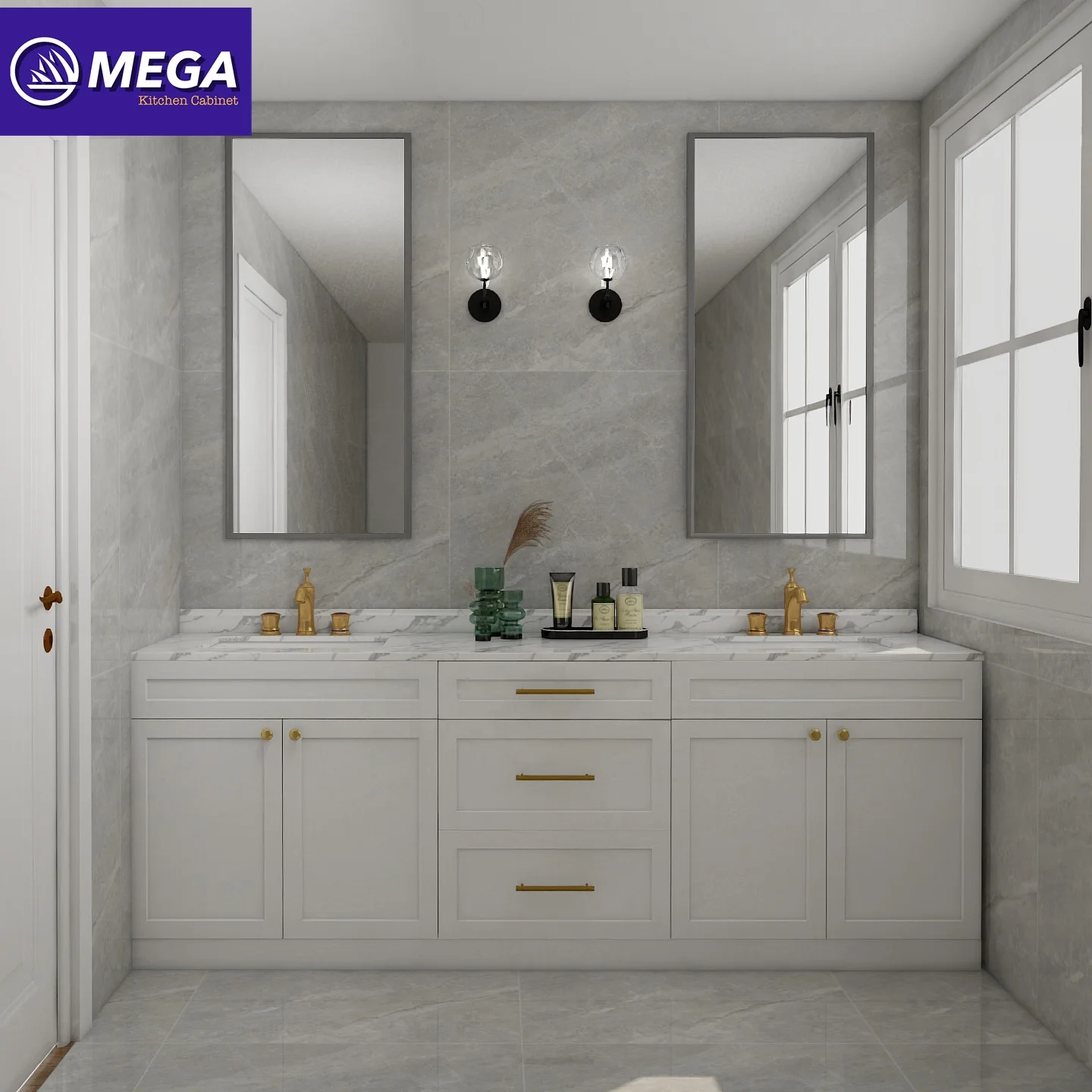 American Nordic Hotel Custom Home Melamine Double Sinks Bathroom Vanities Combo  Wash Basin Cabinet floating bathroom vanity