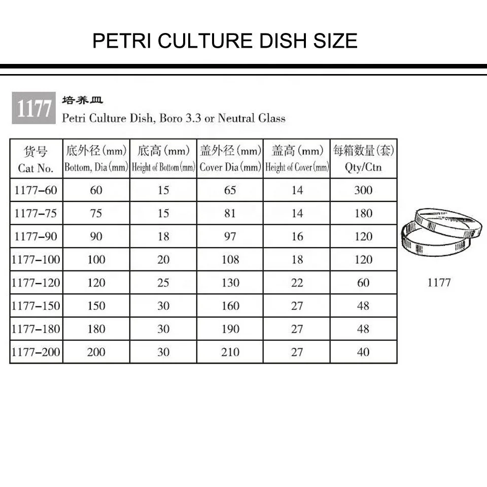Lab Glassware Sterile Borosilicate  Laboratory Equipment petri dishes for school