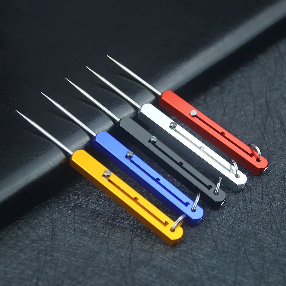Retractable Titanium Toothpick Reusable Keychain Multi-functional Metal Toothpicks