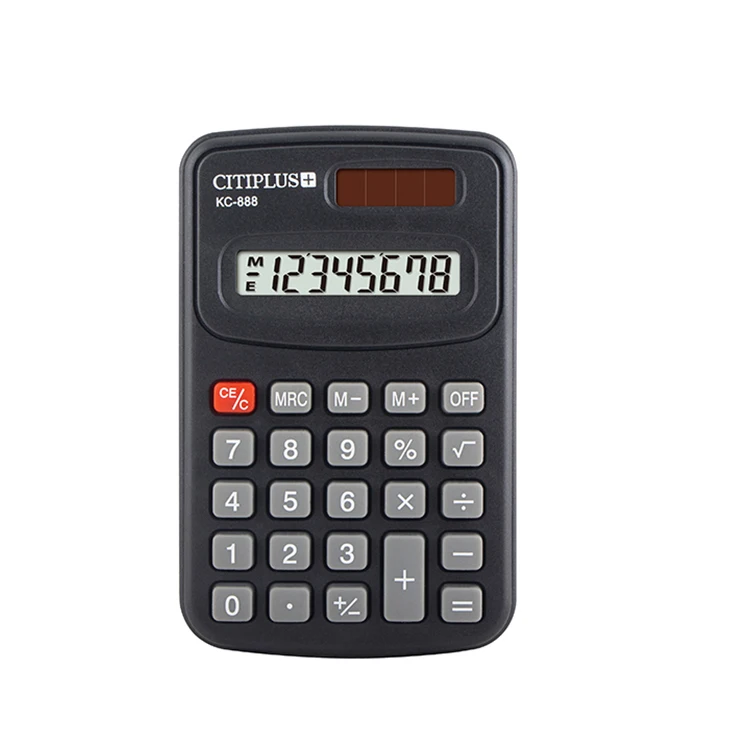 Stock kc 888 rubber key small cheap 8 digit calculator