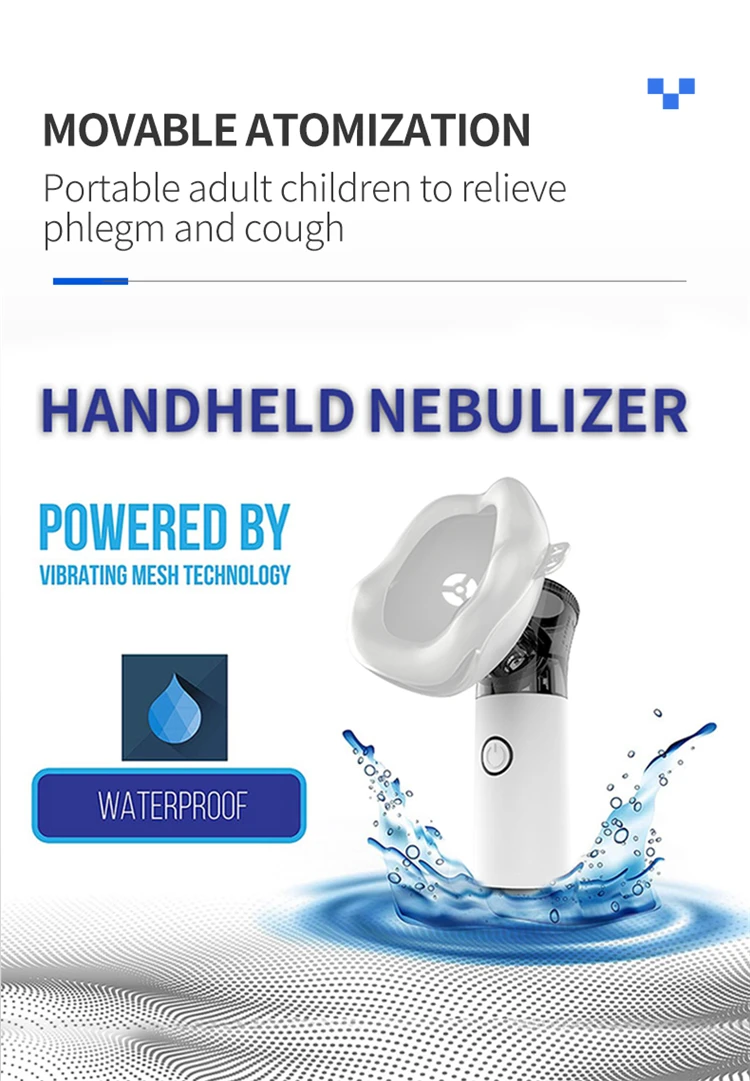 Health Care Mini Handheld Portable Inhale Nebulizer Silent Ultrasonic in Labor Nebulizador Children Adult Rechargeable Auto