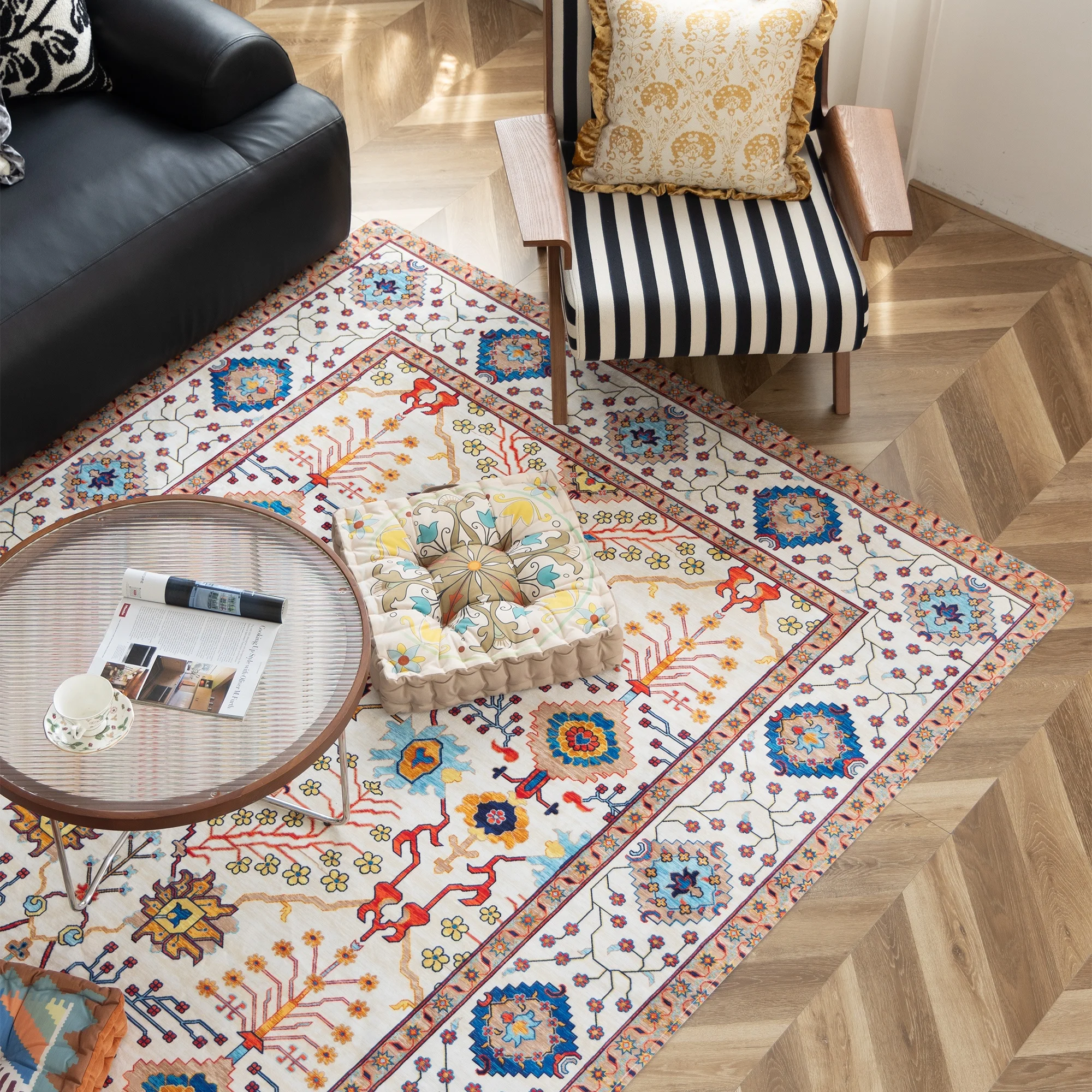 Original Design Persian Exotic Print Floor Mat Home Decor Soft Non-Slip Carpet For Living Room