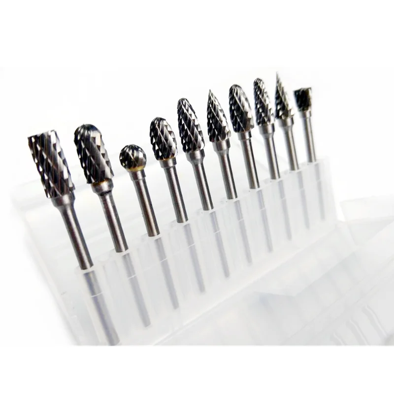 Wholesale 10 sets of woodworking milling cutter carbide rotary file double grain chisel 3X6MM electric grinding accessories
