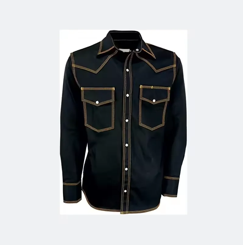 ZX OEM Fire Resistant Safety Work Clothing Western Cotton Long Sleeve Flame Resistant Fr Welding Shirt Men