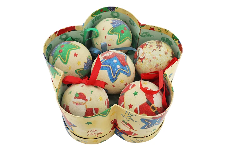Wholesale Custom 7.5cm Ornaments 6pcs Christmas Baubles Paper foam Christmas balls set Christmas Ball For Xmas Tree Decoration