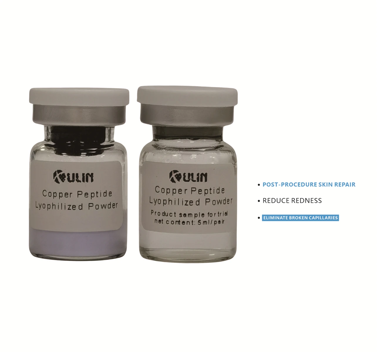 New Product Anti-Inflammatory Blue Copper Peptide Lyophilized Powder 5ml Daily Use Face Redness Reduction OEM/ODM