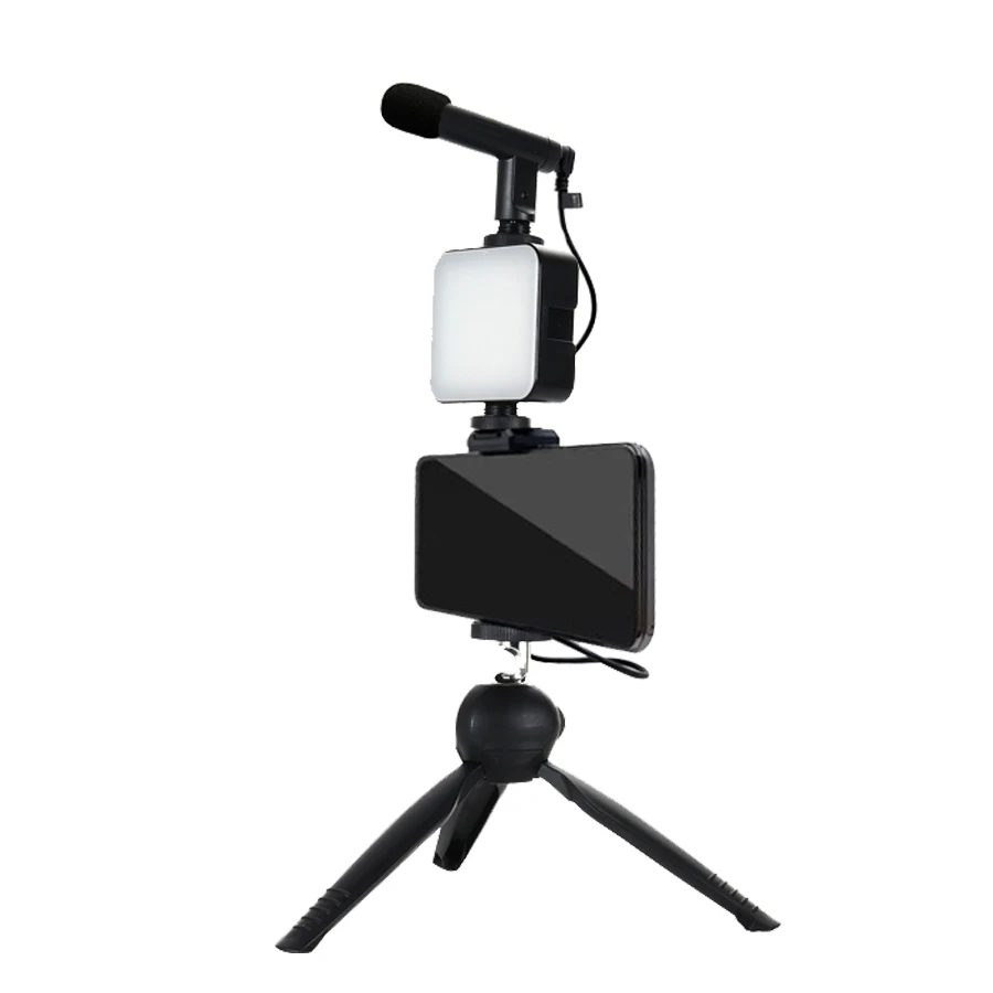 Смартфон Vlogging комплект оборудования Видеозаписи со штативом светодиодное заполняющее освещение для съемки с затвором для Youtube Vlogger комплект